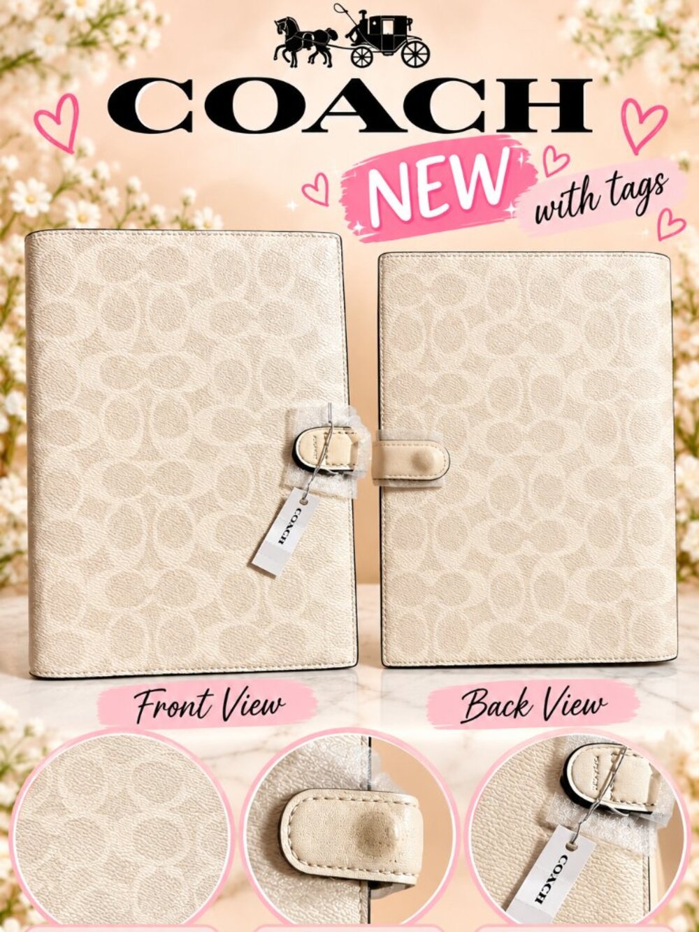 Coach Notebook in Signature Canvas NWT